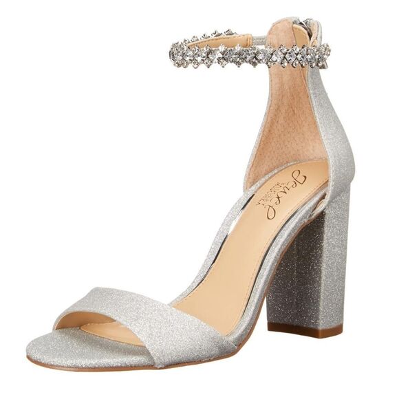 Jewel Badgley Mischka Louise Peep-Toe Block Heel, size 8 - Picture 1 of 8